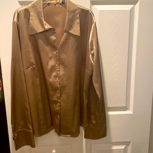 VINTAGE SATIN LIKE BLOUSE - Picture 2 of 6